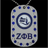 Zeta Double Sided Bling Dog Tag