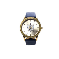 SGRho Leather watch w/ shield