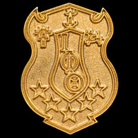 Iota golden shield pin