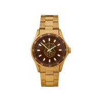 Iota leather watch w/ shield