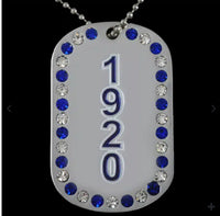 Zeta Double Sided Bling Dog Tag