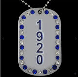 Zeta Double Sided Bling Dog Tag