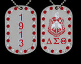Delta Double Sided Bling Dog Tag Necklace