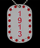 Delta Double Sided Bling Dog Tag Necklace