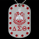 Delta Double Sided Bling Dog Tag Necklace