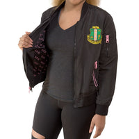 AKA® Satin Bomber Jacket